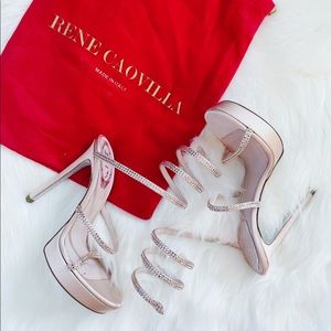 Authentic Rene Caovilla Crystal Stain Snack Sandal